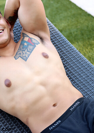 Bulky Marine George Silva Busts And Licks His Cum Off His Stomach!