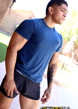 Bulky Marine George Silva Busts And Licks His Cum Off His Stomach!