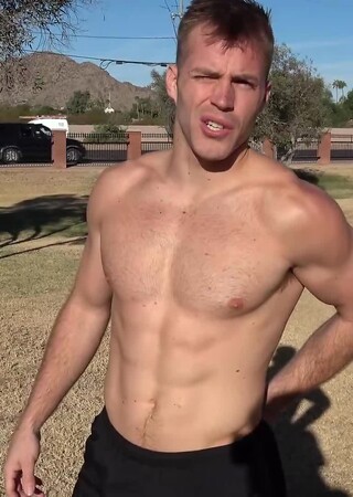 Hairy Football Jock Michael Kasten Jerks Off