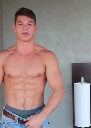 Muscle Bound Paul Tiller Jerks His Cock And CUMS